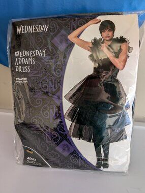 Adult Wednesday Addams Rave'N Dance Dress Costume – Spirit Halloween – Size L